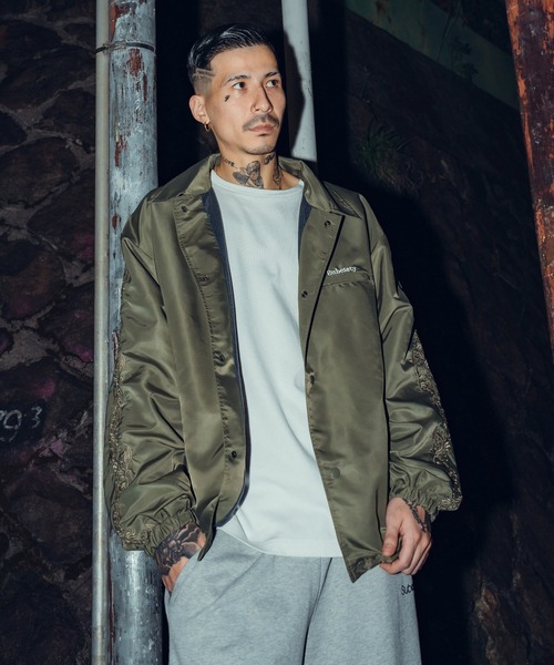 Subciety ナイロンジャケット Embroidery paisley coach jkt