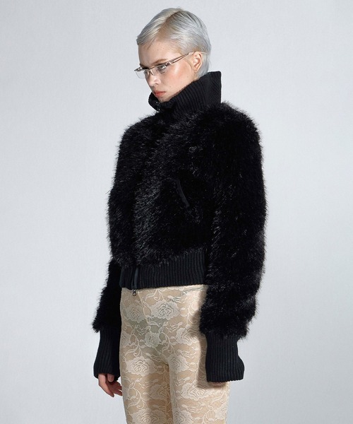 SCULPTOR アウター Faux Fur Zip-Up Jacket/フォーファージップ