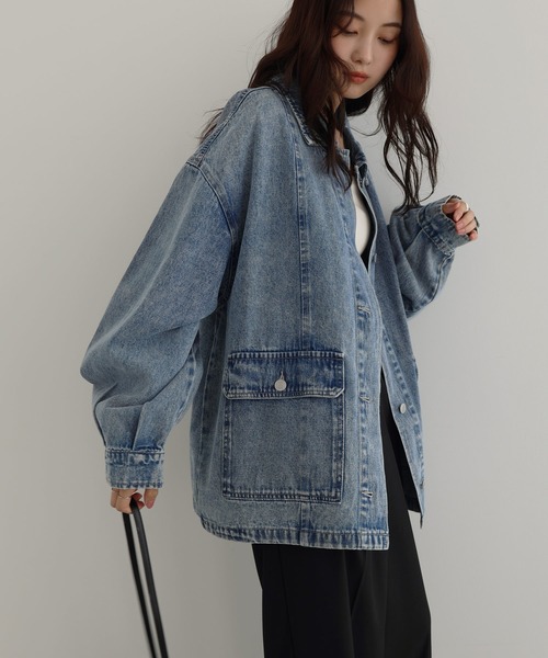 【美品♡】シェイプ オーバー Gジャン デニム ジャケット M 春 アウター Amazon | [Muzly] デニムジャケット Gジャン レディース デニム