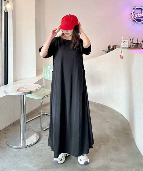 PILIT ワンピース 半袖 「サイズ展開あり」サイドリボンフレア