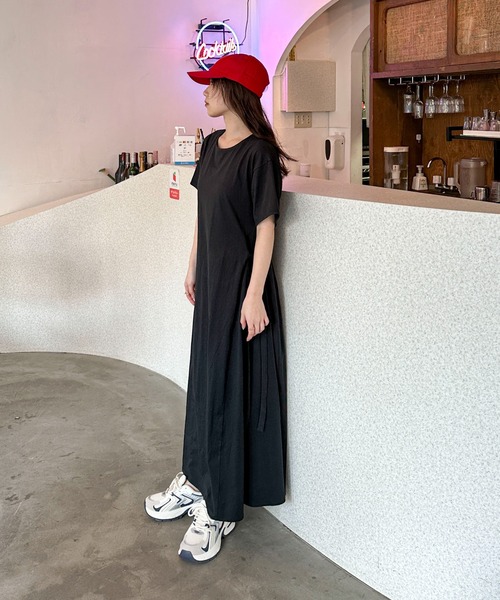 PILIT ワンピース 半袖 「サイズ展開あり」サイドリボンフレア