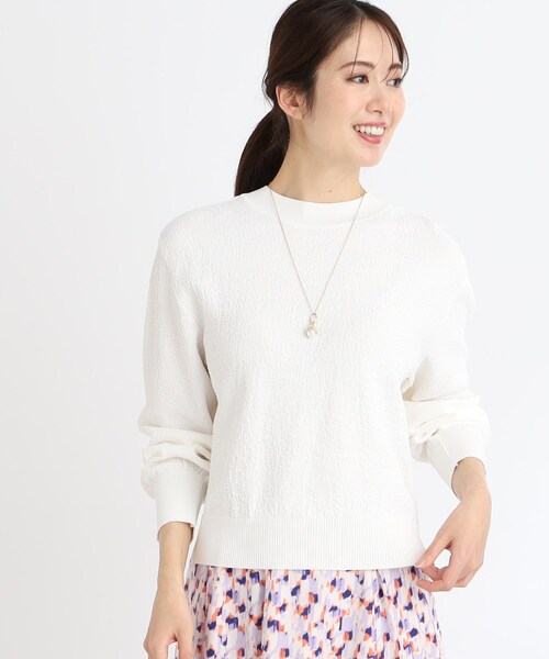 ニット セーター 「夏SALE」プチハイネックジャカードニット レディース Reflect ニット セーター 「夏SALE」プチハイネックジャカード