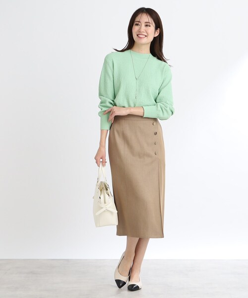 ニット セーター 「夏SALE」プチハイネックジャカードニット レディース Reflect ニット セーター 「夏SALE」プチハイネックジャカード