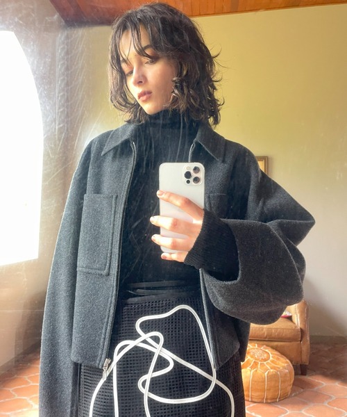 アウター WOOL SHORT ZIP JACKET COAT/ウールショートジップジャケット 