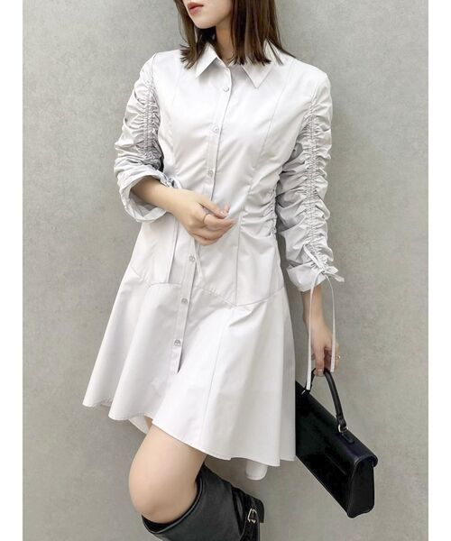 dazzlin（ダズリン） ワンピース ギャザースリーブイレヘムシャツ