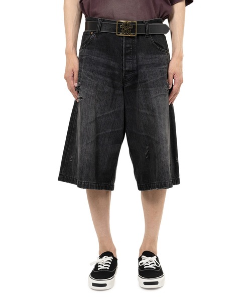 ハーフパンツ ワイドパンツ ジーンズ Denim Bermuda Pants メンズの画像