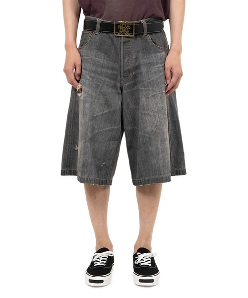 ハーフパンツ ワイドパンツ ジーンズ Denim Bermuda Pants メンズの画像