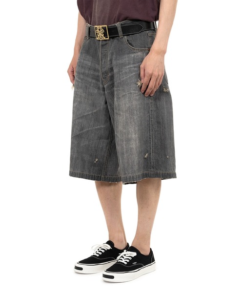 ハーフパンツ ワイドパンツ ジーンズ Denim Bermuda Pants メンズの画像
