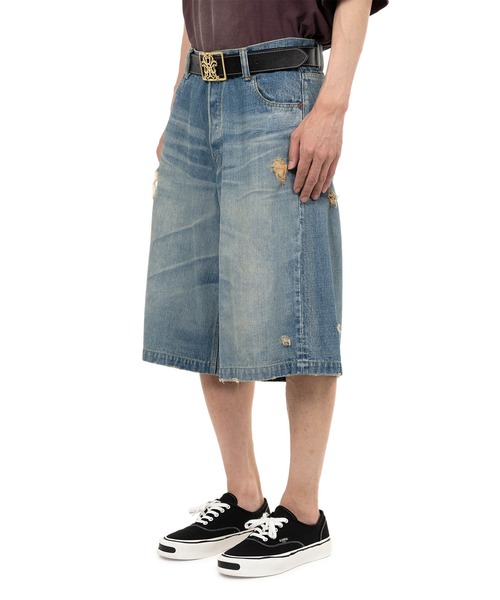 ハーフパンツ ワイドパンツ ジーンズ Denim Bermuda Pants メンズの画像