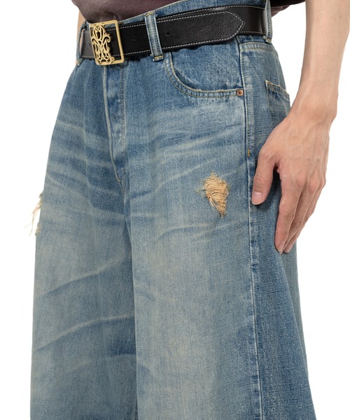 ハーフパンツ ワイドパンツ ジーンズ Denim Bermuda Pants メンズの画像