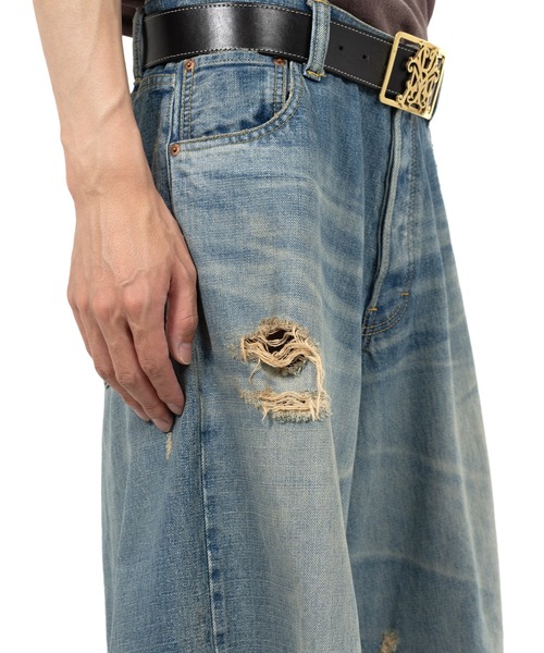 ハーフパンツ ワイドパンツ ジーンズ Denim Bermuda Pants メンズの画像