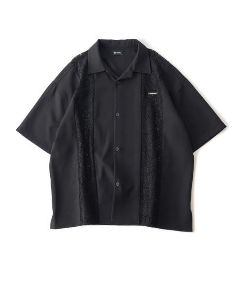 Subciety（サブサエティ） シャツ 半袖 Lace panel shirt メンズ