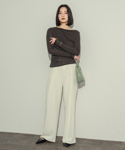 tシャツ ウエストドレープカットソー レディース Loungedress tシャツ ドレープカットソー レディース : ZOZOTOWN