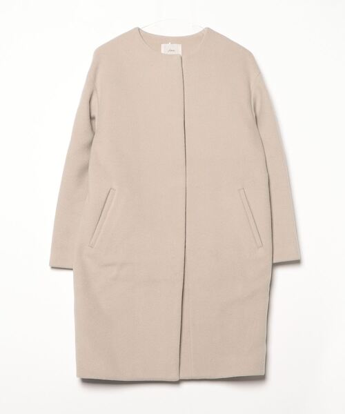 ゆきさま イエナ✨近年モデル　ロングスリットノーカラーコート　ベージュ系　38 IENA（イエナ） ノーカラーコート 38 ベージュ レディース : ZOZOTOWN