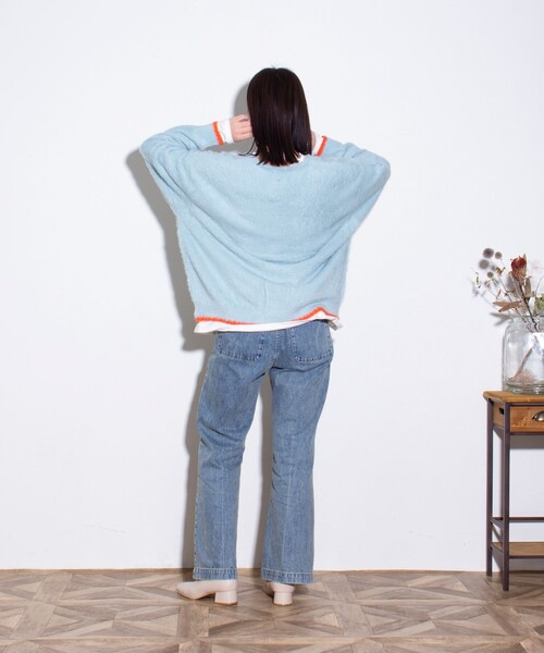 「GLOSTER」 ニットカーディガン S イエロー メンズ_画像4