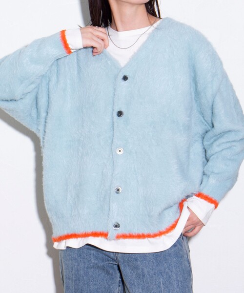 「GLOSTER」 ニットカーディガン S イエロー メンズ_画像5