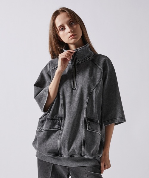CLEL tシャツ 「CLEL」Vintage Design Short Sleeve Half Zip T