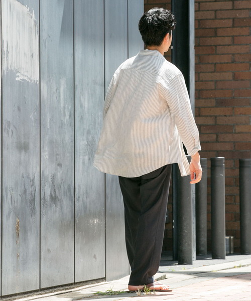 ryo です★RELAXED FIT リネンシャツ フレンチリネン混 リネンシャツ レーヨン混 カジュアル シャツ 清涼感