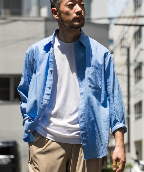 ryo です★RELAXED FIT リネンシャツ 楽天市場】RE MADE IN TOKYO JAPAN（アールイー） フレンチリネンT