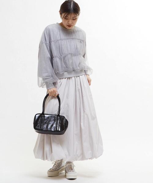 CONVERSE TOKYO トレーナー スウェット SHIRRING TULLE DOCKING SWEAT