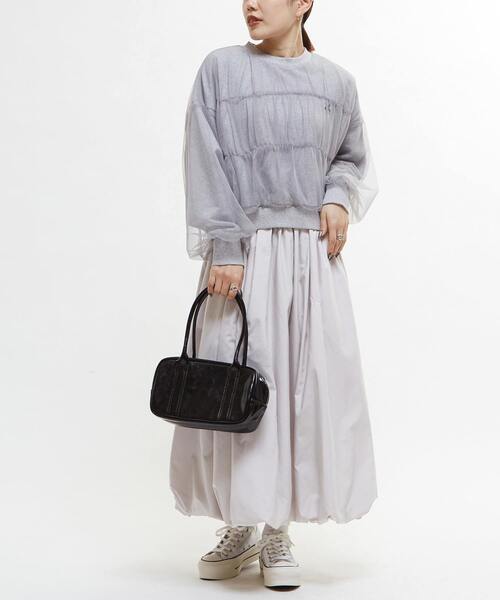 CONVERSE TOKYO トレーナー スウェット SHIRRING TULLE DOCKING SWEAT