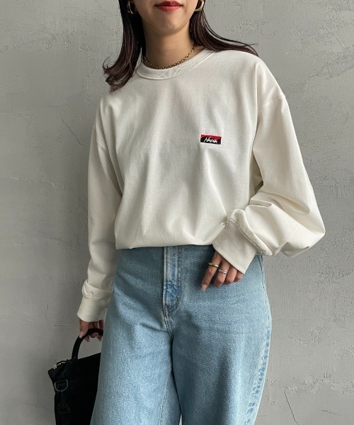 tシャツ 「NANGA/ナンガ」 ワンポイントボックスロゴ ロングスリーブTシャツ レディース メンズ NANGA tシャツ 「NANGA/ナンガ」 ワンポイントボックスロゴ