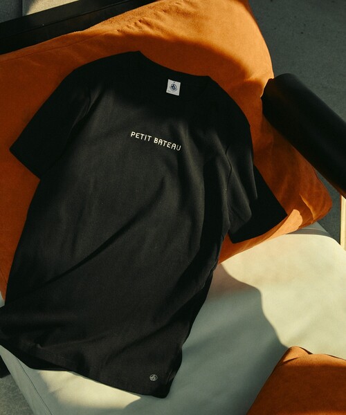 tシャツ PETIT BATEAU × Firsthand/プチバトー 別注ロゴ クルーネックTEE / ワンポイントミニロゴTシャツ レディース