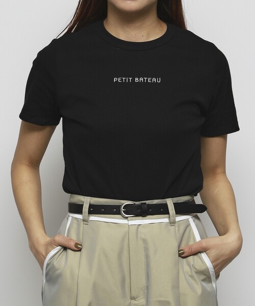 tシャツ PETIT BATEAU × Firsthand/プチバトー 別注ロゴ クルーネックTEE / ワンポイントミニロゴTシャツ レディース | PETIT BATEAU | 18