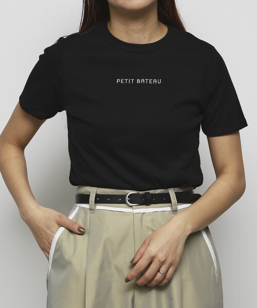 PETIT BATEAU tシャツ × Firsthand/プチバトー 別注ロゴ クルー