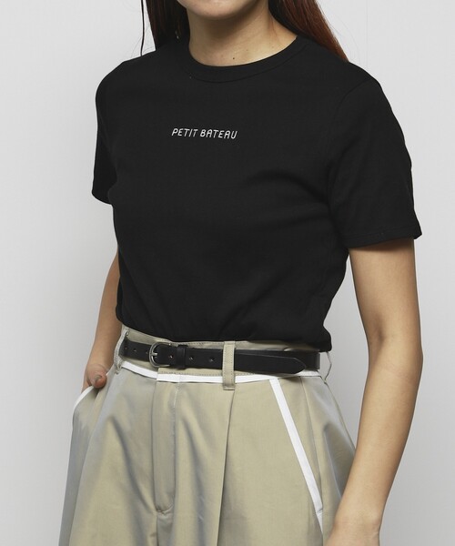 tシャツ PETIT BATEAU × Firsthand/プチバトー 別注ロゴ クルーネックTEE / ワンポイントミニロゴTシャツ レディース | PETIT BATEAU | 16