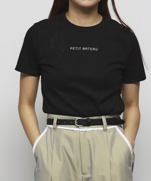 tシャツ PETIT BATEAU × Firsthand/プチバトー 別注ロゴ クルーネックTEE / ワンポイントミニロゴTシャツ レディース | PETIT BATEAU | 12