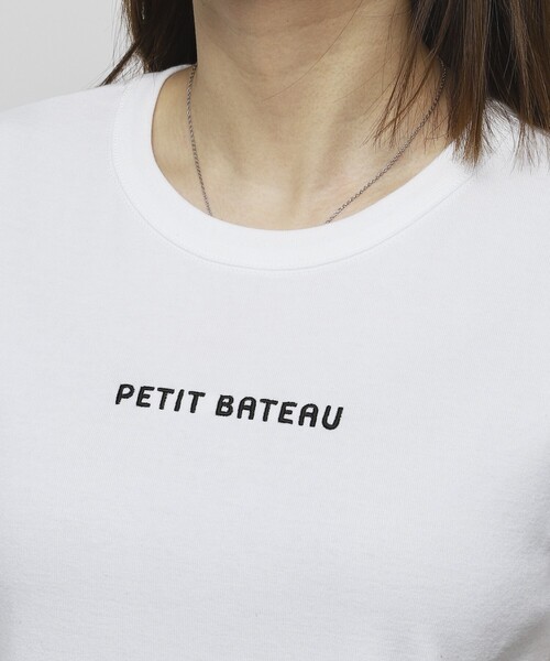 tシャツ PETIT BATEAU × Firsthand/プチバトー 別注ロゴ クルーネックTEE / ワンポイントミニロゴTシャツ レディース PETIT BATEAU/別注ロゴ クルーネックTEE / ワンポイントミニロゴ