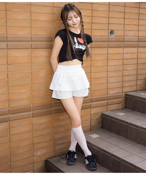 ANAP GiRL（アナップガール） tシャツ ILOVEロゴウエストクロスミニT