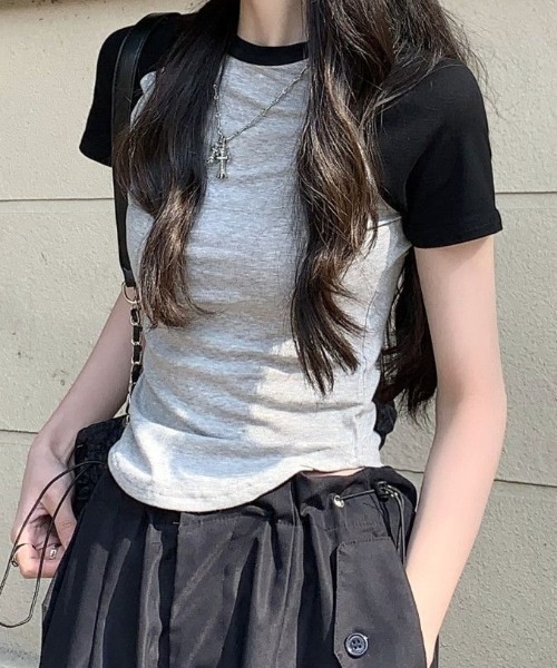 tシャツ 「デイリー使いに」ラウンドスリーブTシャツ レディース 新作 春 Tシャツ[品番：DNJW0000674]｜DAILY NJ（デイリーエヌ