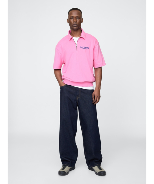 GAP トレーナー スウェット ビンテージソフト SPORT 1/4ジップ