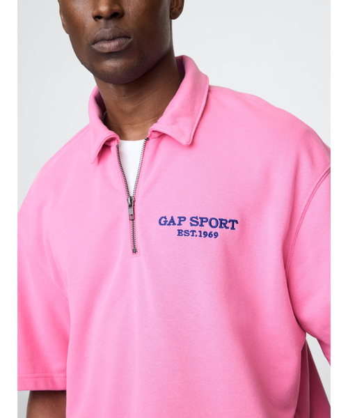 GAP トレーナー スウェット ビンテージソフト SPORT 1/4ジップ