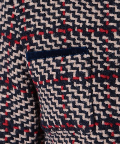 ★美品★john branigan　ウール混　ノーカラー　ツイードジャケット 88299771b_b_02_500.jpg