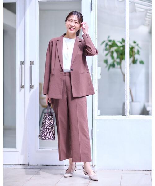 リフレクト（Reflect）/【マシンウォッシュ可／セットアップ可／通勤におすすめ】ドライタッチストレートパンツ Reflect（リフレクト） パンツ 「マシンウォッシュ可／セットアップ可