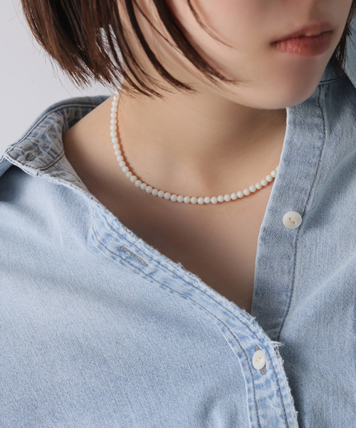 ネックレス 「WEB限定」「SAMH by LILAS」ホワイトコーラルネックレス SV レディースの画像
