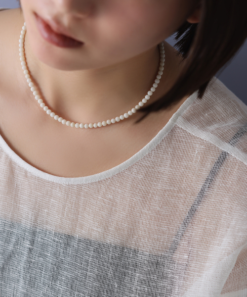ネックレス 「WEB限定」「SAMH by LILAS」ホワイトコーラルネックレス SV レディースの画像
