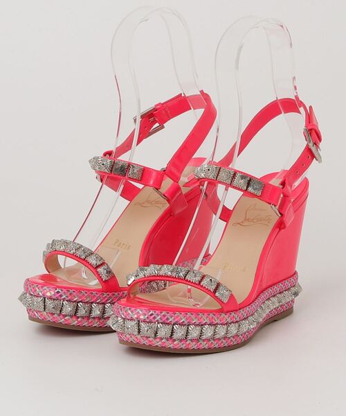 「Christian Louboutin」 カタクロウ ヒールサンダル 36 ピンク レディース