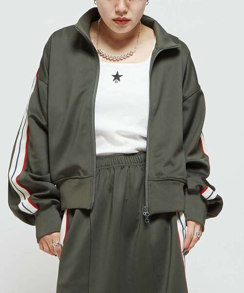 コンバーストウキョウ　トラックジャケット CONVERSE TOKYO ジャージ SIDE LINE SHORT TRACK JACKET(WOMEN'S