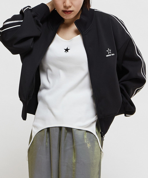 新品同様CONVERS TOKYO サイドライントラックジャケットショート CONVERSE TOKYO ジャージ SIDE LINE SHORT TRACK JACKET(WOMEN'S