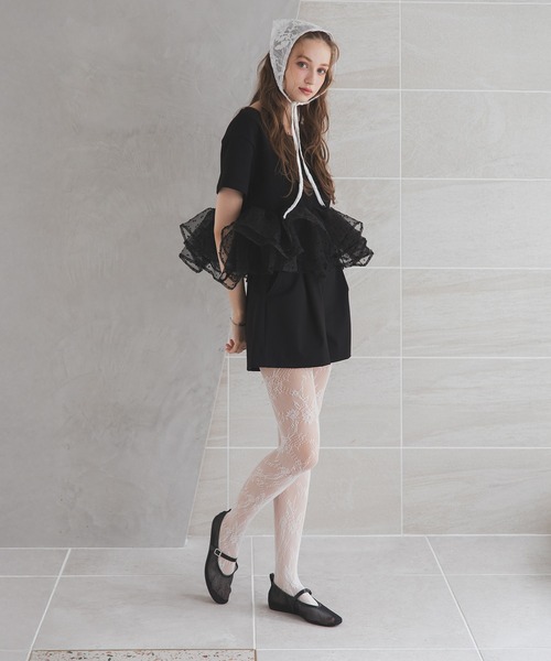 MERAKI（ファッション） ドットフリルヘムライントップス