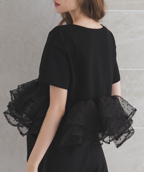 メラキ　MERAKI 新品未使用トップス　ドットフリルヘムライントップス MERAKI（ファッション） ドットフリルヘムライントップス