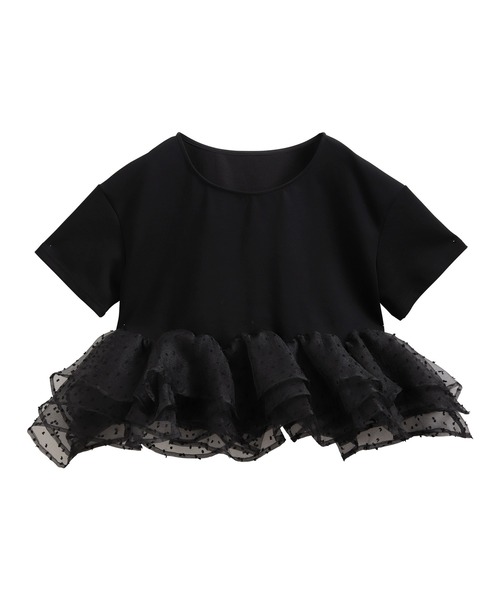 メラキ　MERAKI 新品未使用トップス　ドットフリルヘムライントップス MERAKI（ファッション） ドットフリルヘムライントップス