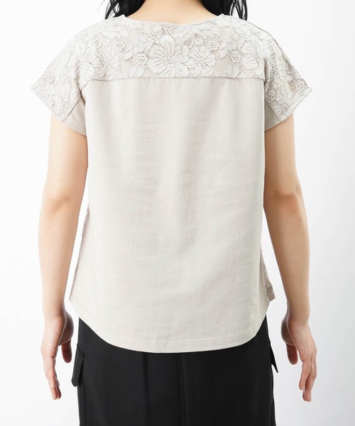 tシャツ LC/LLL レースドッキングプリーツトップス レディース LADY LUCK LUCA tシャツ LC/LLL レースドッキングプリーツ