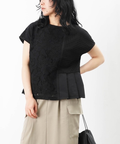 LADY LUCK LUCA tシャツ LC/LLL レースドッキングプリーツ