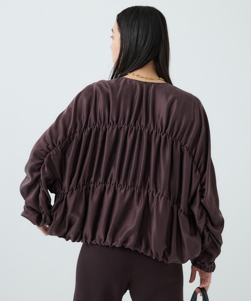 CHAOS エシレブルゾン カオス 大草直子 黒 F 定価46200 ジャケット Chaos ブルゾン アウター Chaos(カオス)/クシュクシュブルゾン