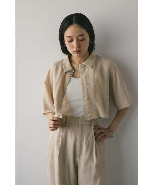 STYLEMIXER ブラウス シャツ バックオープンワッシャーシャツ